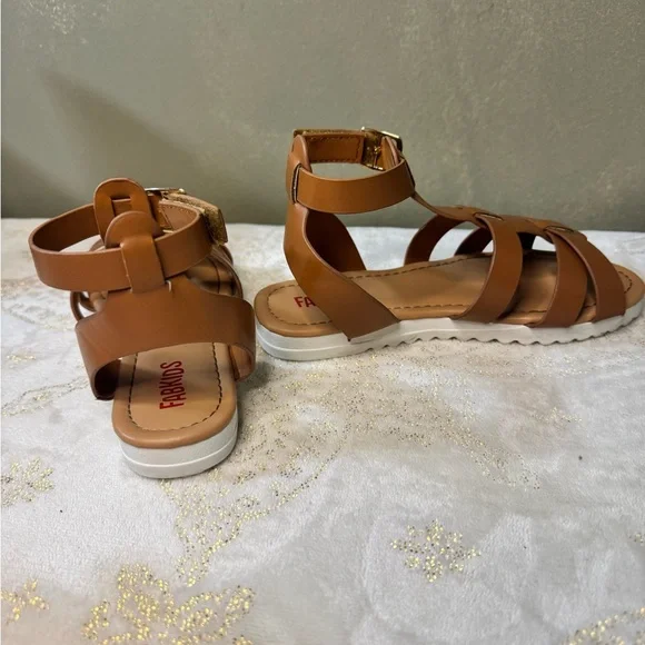 FabKids Tan Leather Sandals - Picture 4 of 4